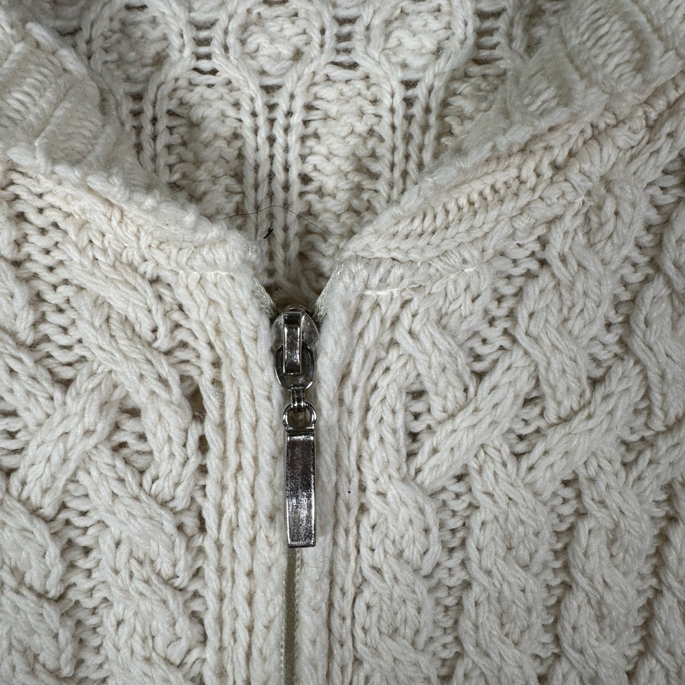 Blarney Woollen Mills Sweater Women's M Ivory Cable Knit Wool Fisherman‎ Irish - Picture 8 of 11